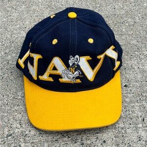 Vintage 90’s Navy Midshipmen Big Spellout Logo 7 Snapback Hat